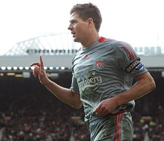 Gerrard, durante el partido ante el United.