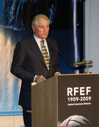 Ramón Calderón, durante los actos de presentación del centenario de la RFEF.