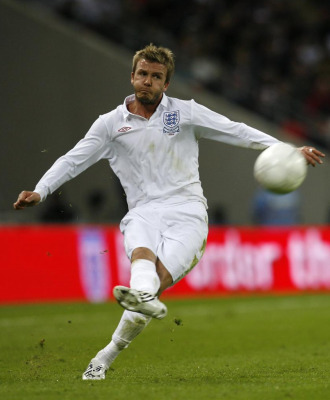 David Beckham, en el partido contra Eslovaquia.