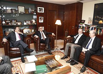 Juan De Dios Romn, Alejandro Blanco, Hassan Moustafa (presidente de la IHF) y Miguel Roca