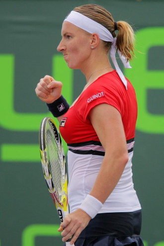Svetlana Kuznetsova durante un partido en Miami.