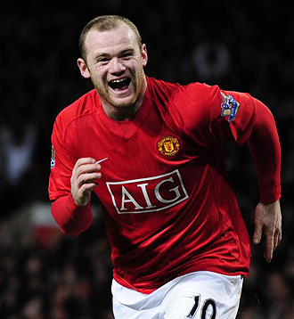 Wayne Rooney celebrando un gol con el Manchester United