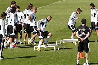 Los jugadores del Real Madrid se entrenan el Valdebebas durante la sesin del jueves
