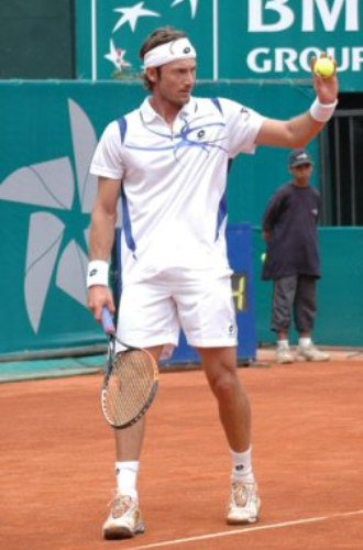 Juan Carlos Ferrero durante un partido en Casablanca.