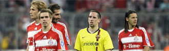 Ribry con la camiseta del Bara tras la eliminacin del Bayern de Champions.