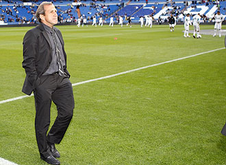Vctor Muoz, en el calentamiento del Real Madrid-Getafe