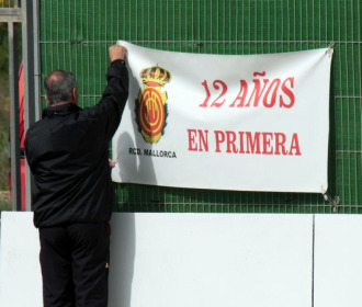Gregorio Manzano, en el entrenamiento del Mallorca.