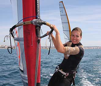 Marina Alabau durante un entrenamiento en Mallorca en 2008.