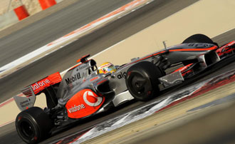 El McLaren de Hamilton durante el GP de Bahrein
