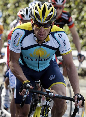 Armstrong en una etapa en la Vuelta a Castilla y Len.