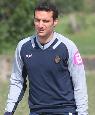 Lionel Scaloni, durante un entrenamiento del Mallorca
