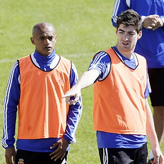 El Real Zaragoza durante el entrenamiento