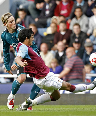 Fernando Torres, durante el partido del Liverpool ante el West Ham