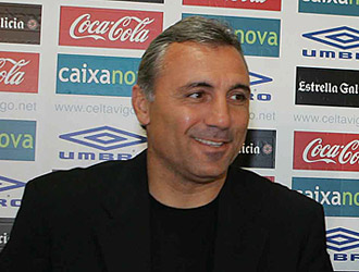 Hristo Stoichkov en el da de su cese como entrenador del Celta de Vigo.