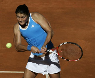 Dinara Safina, durante un partido en el Mutua Madrilea Madrid Open