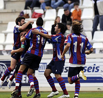 El Levante celebra un gol durante un partido