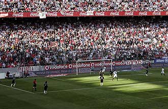 La aficin del Sevilla durante un partido