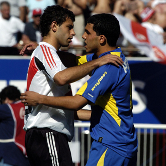 Tvez y Mascherano en su poca de 'enemigos ntimos' cuando defendan los colores de Boca y River.