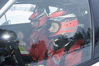 Raikkonen, en un rally disputado en Finlandia.