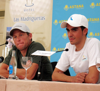 Lance Armstrong y Alberto Contador.