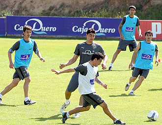 El Valladolid durante uno de sus ltimos entrenamientos