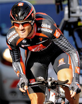 Alejandro Valverde compitiendo en una etapa de la Dauphin Liber