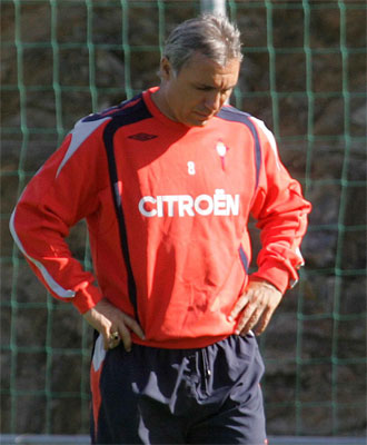 Stoichkov durante su etapa de entrenador del Celta.