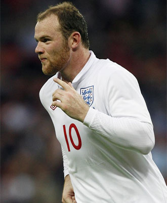 Rooney celebrando uno de los tantos anotados a Andorra.
