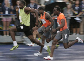 Usain Bolt, compitiendo en Toronto.