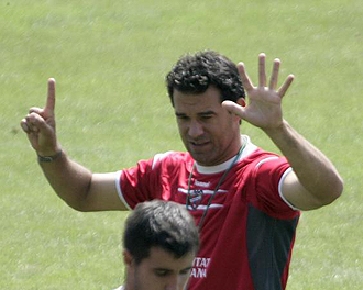 Luis García durante un entrenamiento