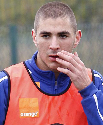 Benzema, durante un entrenamiento.