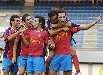 Los jugadores del Ourense se están abonando a las alegrías y están a un paso de volver a Segunda B