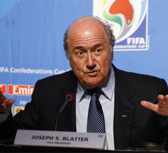 Blatter, en rueda de prensa en la Copa Confederaciones