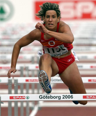 Mara Peinado durante los Campeonatos de Europa de 2006.