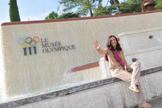 Mercedes Coghen posa en Lausana delante del Museo Olmpico.