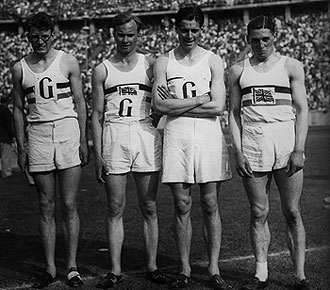 Godfrey Rampling, segundo por la derecha, junto a sus compaeros con los que gan la medalla de oro en Berln'36: Arthur Brown, Fred Wolff y Bill Roberts