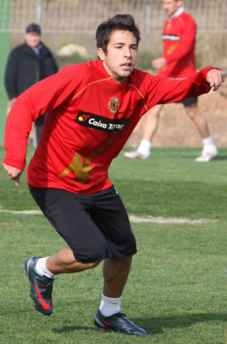 Jordi Alba, en un entrenamiento con el Nstic.