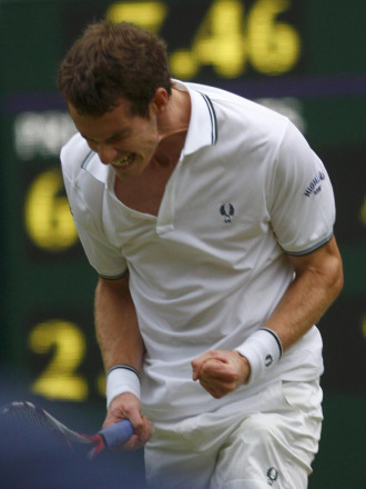 Andy Murray, durante un partido de Wimbledon.