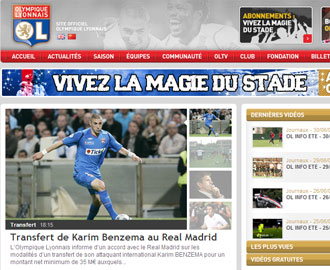 Anuncio oficial del fichaje de Benzema por el Real Madrid en la web del Lyon