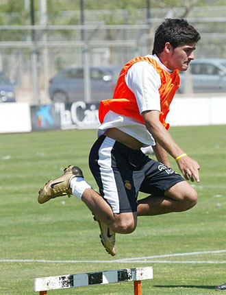 Carmona, durante un entrenamiento con el Mallorca hace dos temporadas