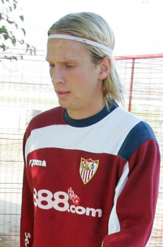 Poulsen, en su poca de jugador del Sevilla.