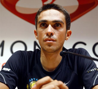 Alberto Contador, en la rueda de prensa de este viernes en Mónaco