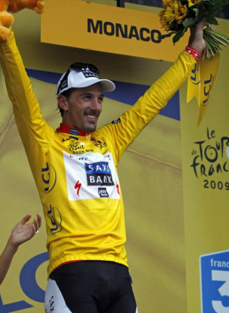 Cancellara celebra su triunfo en Mnaco.