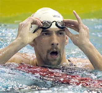Michael Phelps, en la prueba de 100 metros libres en la Copa de Natacin de Canad