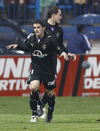 Vctor Fernndez, en la imagen celebrando el gol que marc en el Caldern el pasado mes de marzo, espera seguir marcando muchos ms, ahora en el Cartagena