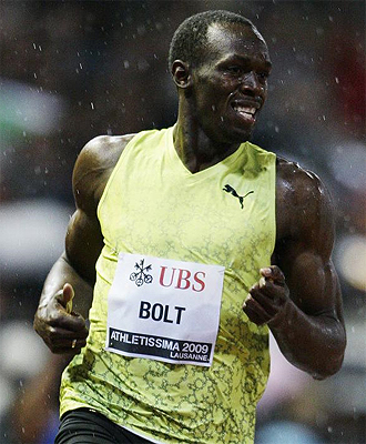 Usain Bolt, durante la prueba de 200 metros en Lausanne