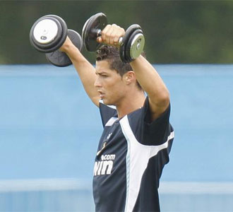 Cristiano Ronaldo, en un entrenamiento.
