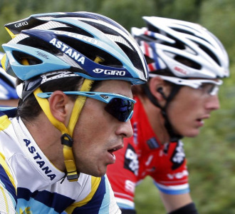 Andy Schleck junto a Alberto Contador.