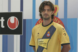 Jarque durante la presentacin de la nueva equipacin del Espanyol.
