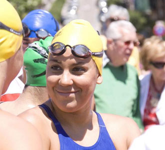 Margarita Domínguez, en la prueba del Campeonato de España de Natación en aguas abiertas celebrado en la Bahía de Santander